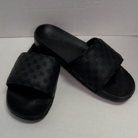 Vans Black Checkered Slides - Picture 1 of 4